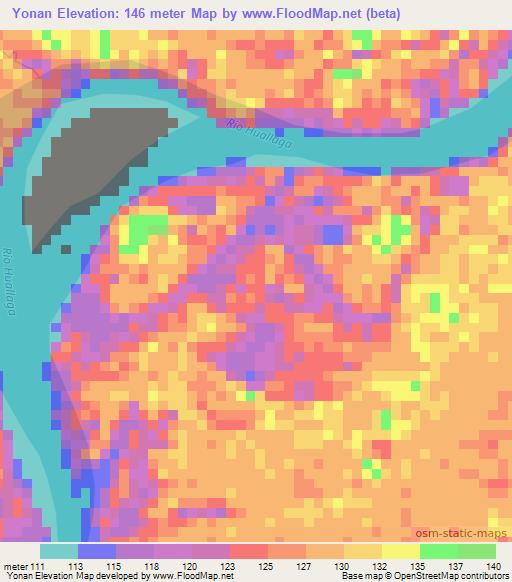 Yonan,Peru Elevation Map