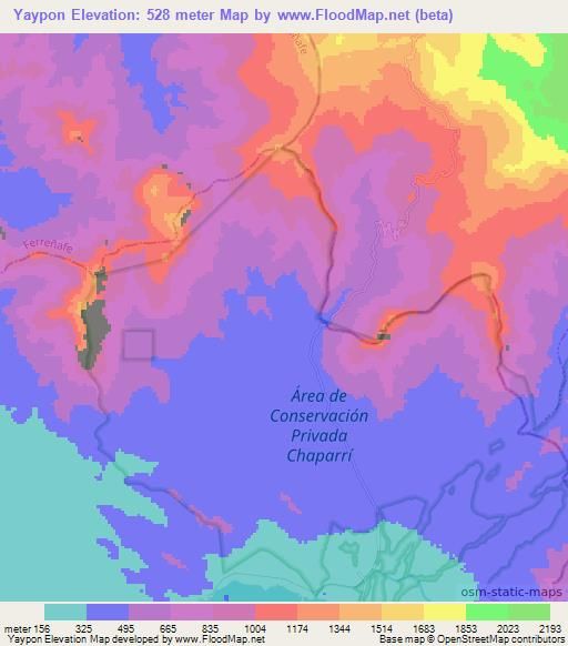 Yaypon,Peru Elevation Map