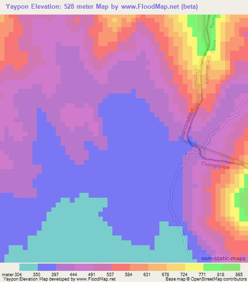 Yaypon,Peru Elevation Map