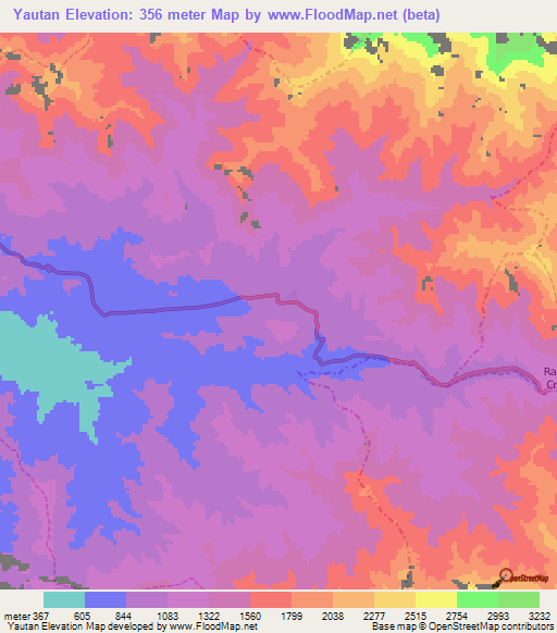 Yautan,Peru Elevation Map