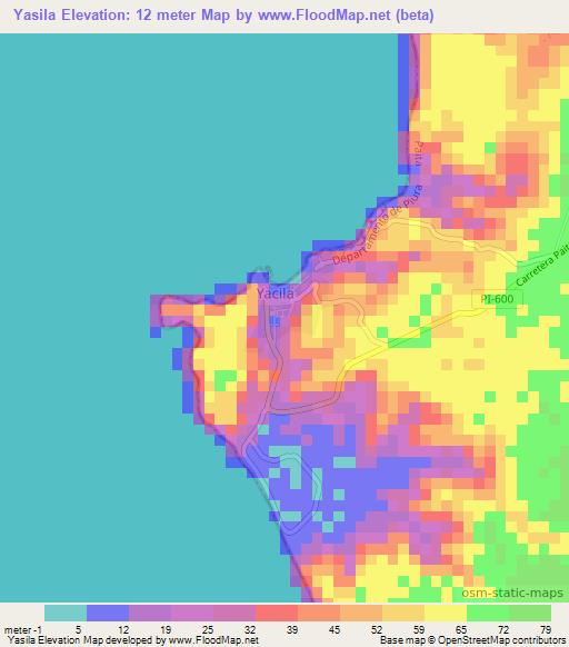 Yasila,Peru Elevation Map