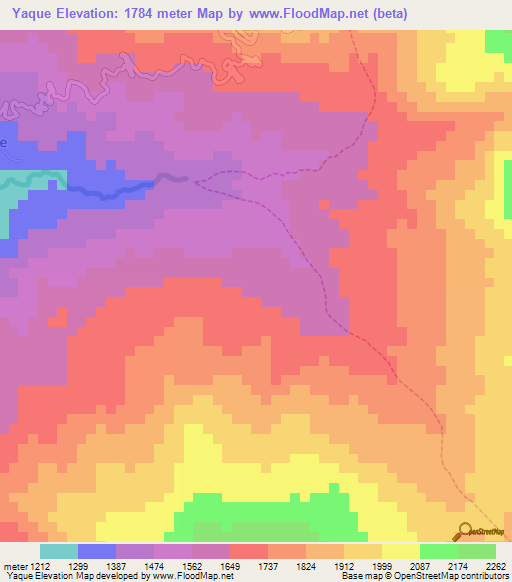 Yaque,Peru Elevation Map
