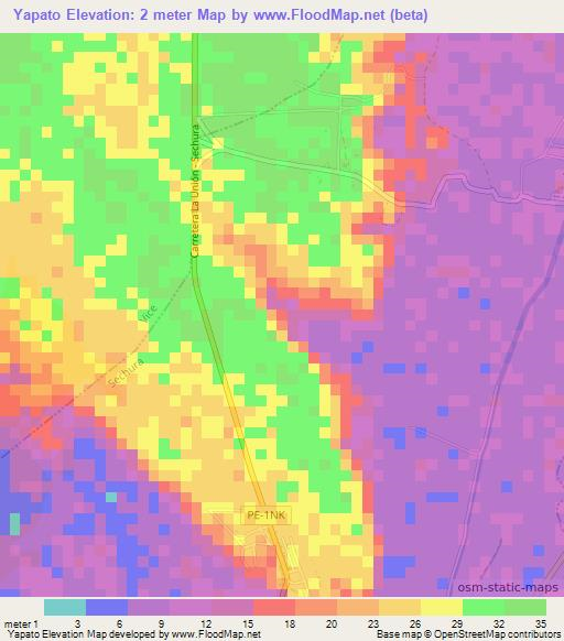 Yapato,Peru Elevation Map