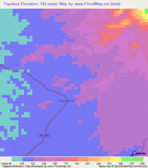 Yapatera,Peru Elevation Map