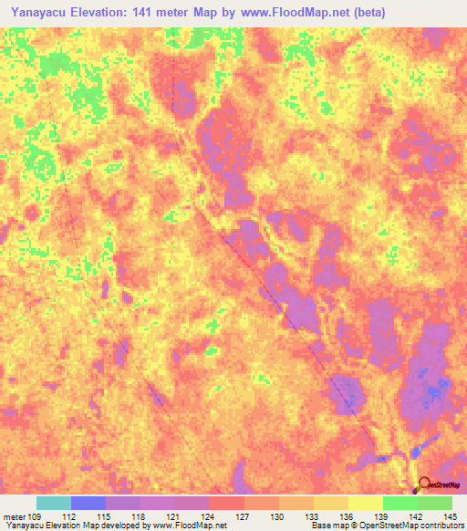 Yanayacu,Peru Elevation Map