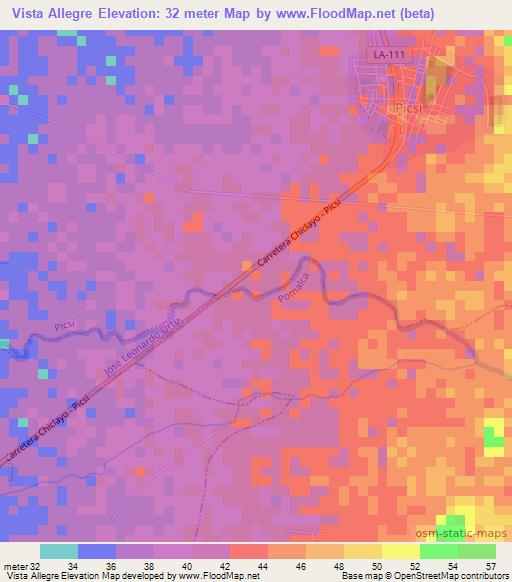 Vista Allegre,Peru Elevation Map