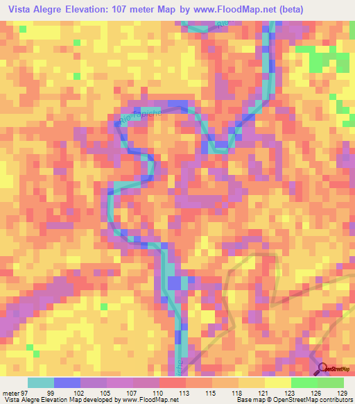 Vista Alegre,Peru Elevation Map