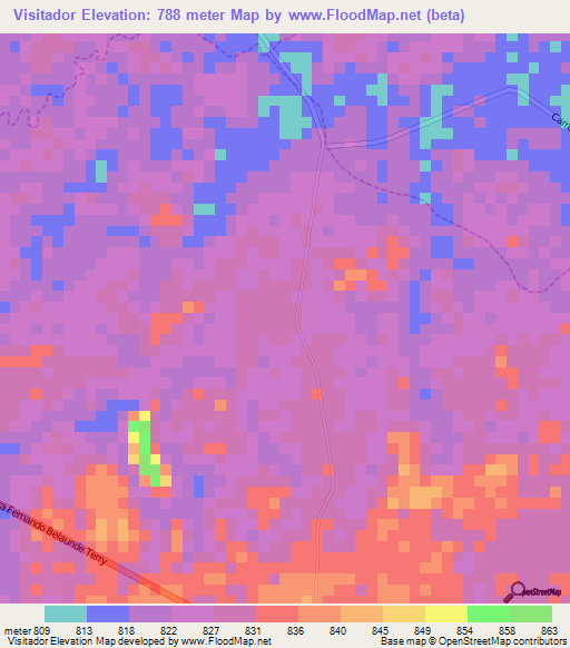 Visitador,Peru Elevation Map