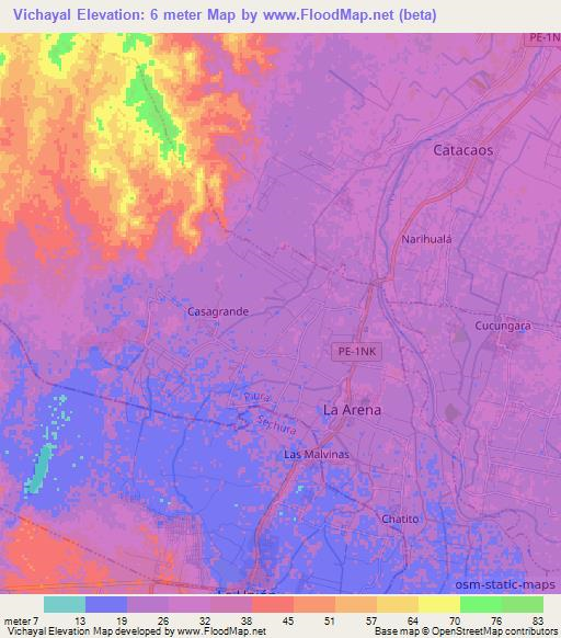 Vichayal,Peru Elevation Map