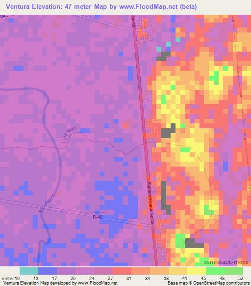 Ventura,Peru Elevation Map