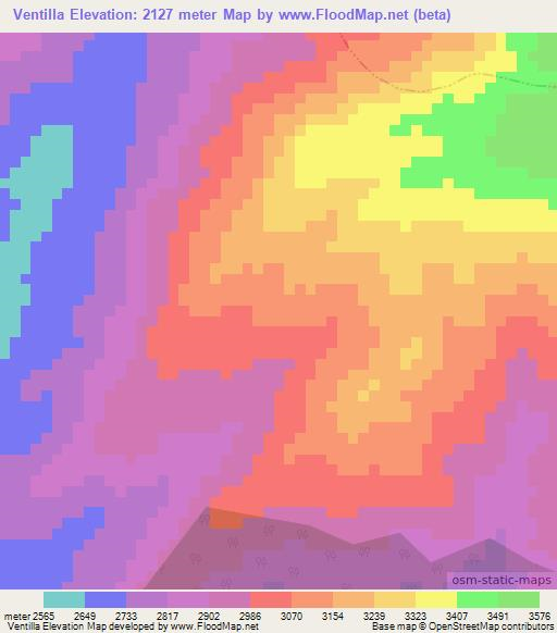 Ventilla,Peru Elevation Map