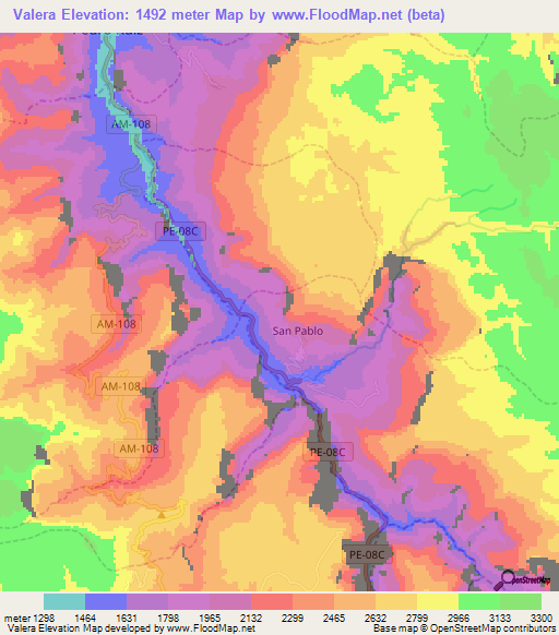Valera,Peru Elevation Map
