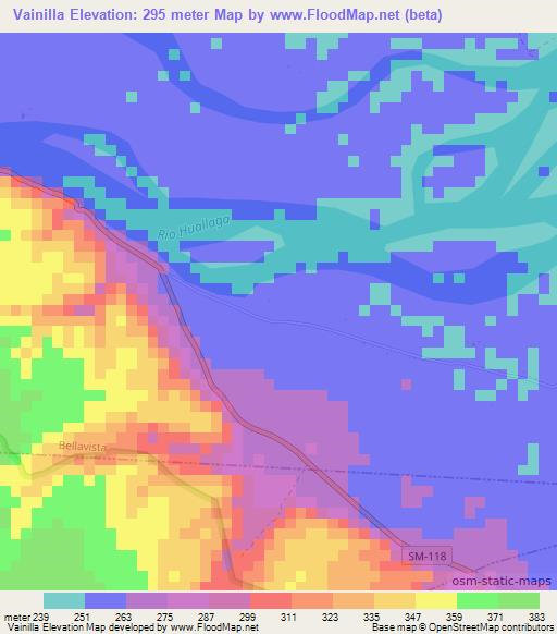 Vainilla,Peru Elevation Map