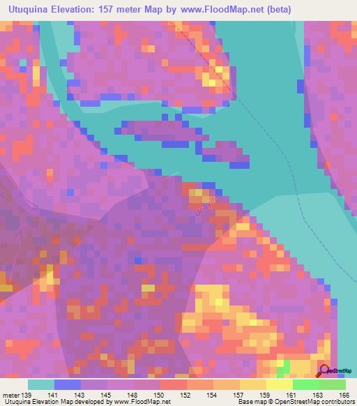 Utuquina,Peru Elevation Map