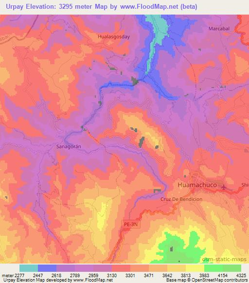 Urpay,Peru Elevation Map
