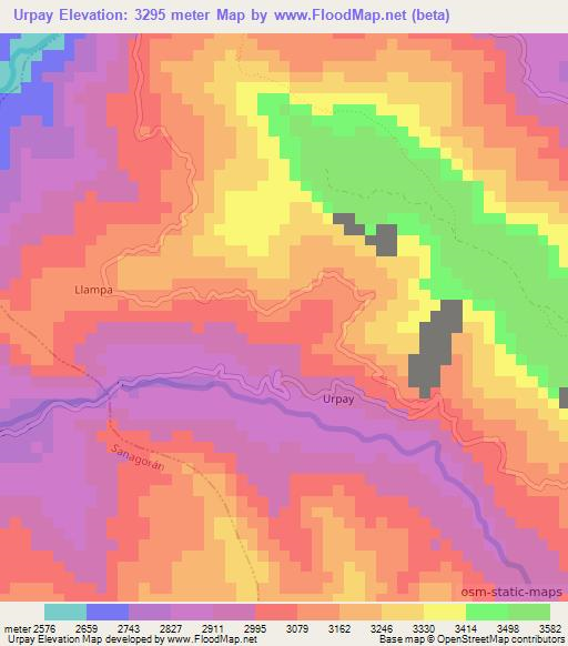 Urpay,Peru Elevation Map