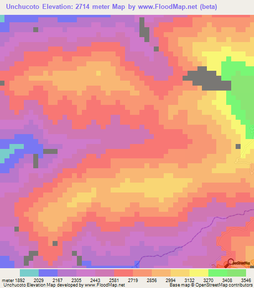 Unchucoto,Peru Elevation Map