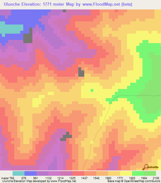 Ulunche,Peru Elevation Map