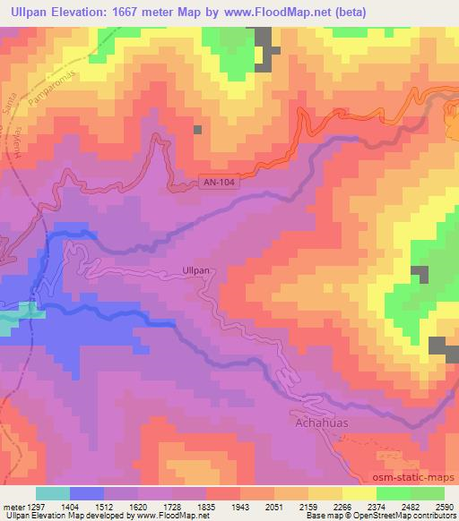 Ullpan,Peru Elevation Map