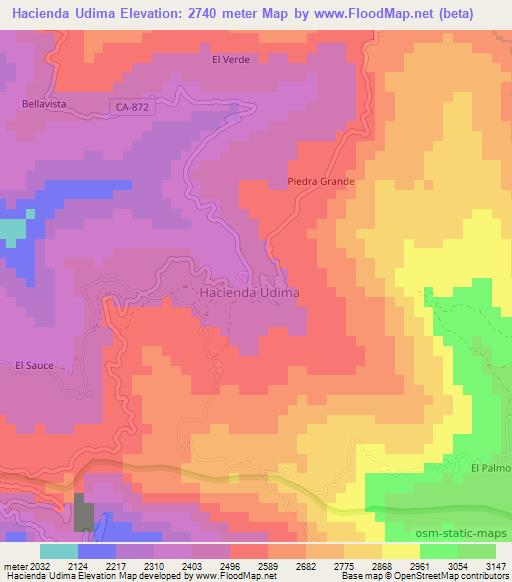 Hacienda Udima,Peru Elevation Map