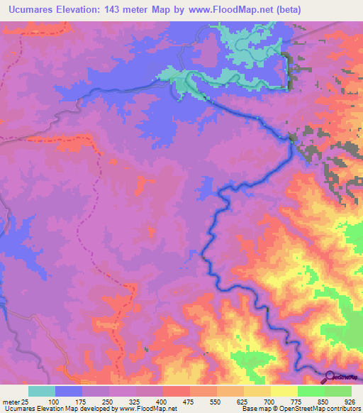 Ucumares,Peru Elevation Map