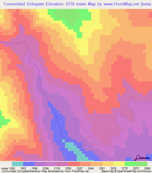 Comunidad Uchupata,Peru Elevation Map
