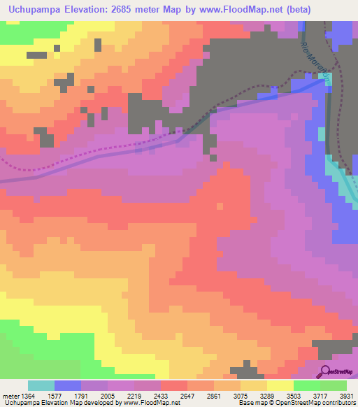Uchupampa,Peru Elevation Map
