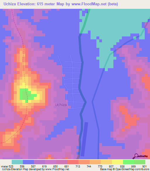 Uchiza,Peru Elevation Map