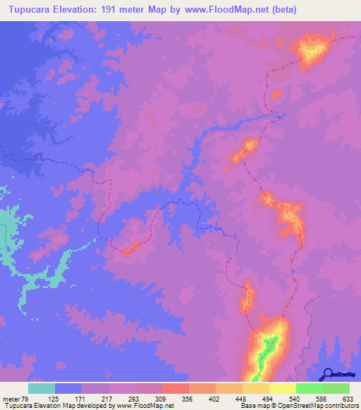 Tupucara,Peru Elevation Map