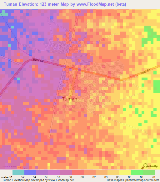 Tuman,Peru Elevation Map