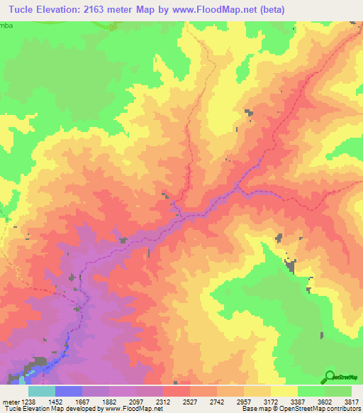 Tucle,Peru Elevation Map