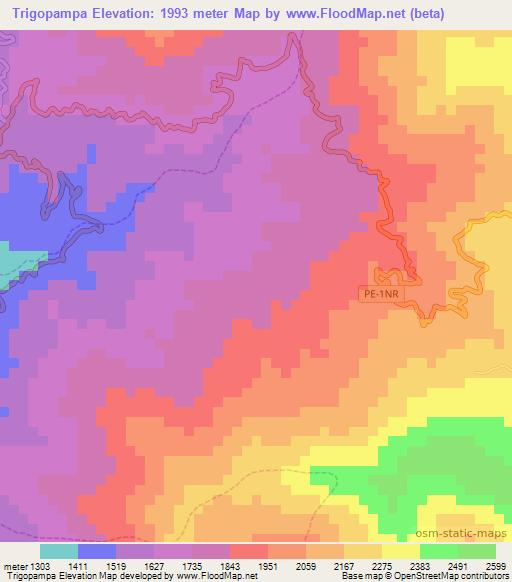 Trigopampa,Peru Elevation Map