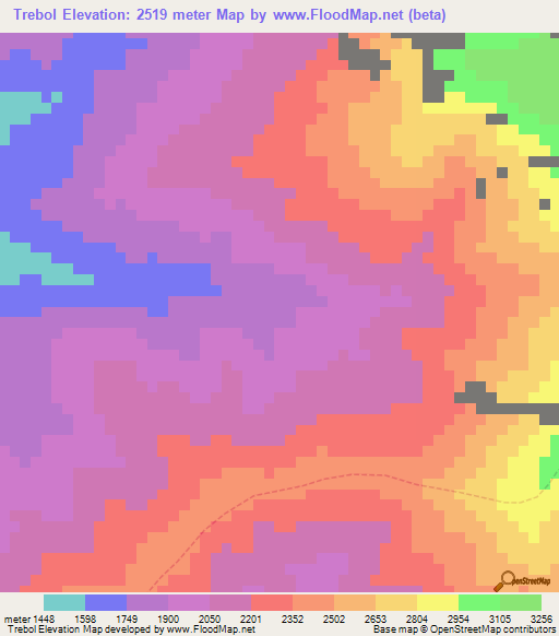 Trebol,Peru Elevation Map