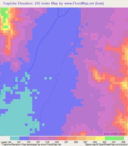 Trapiche,Peru Elevation Map