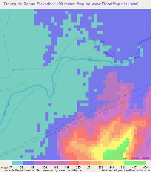 Tranca de Reque,Peru Elevation Map