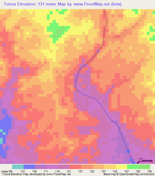 Totora,Peru Elevation Map