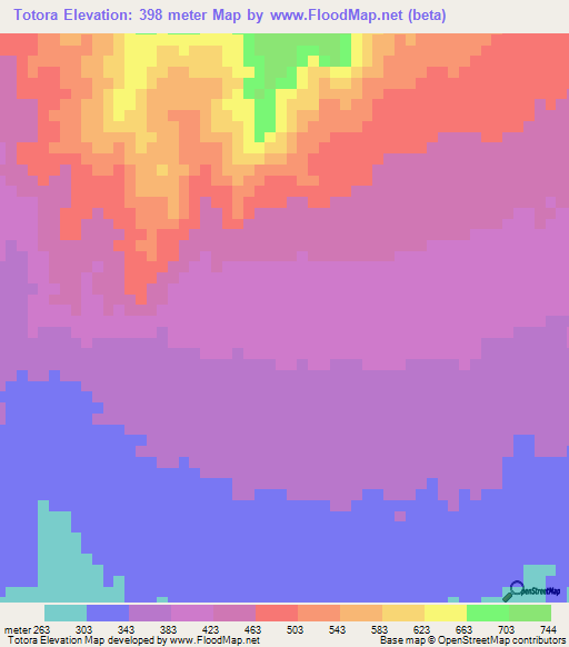 Totora,Peru Elevation Map