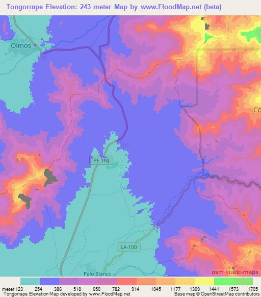 Tongorrape,Peru Elevation Map