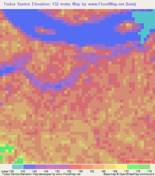 Todos Santos,Peru Elevation Map