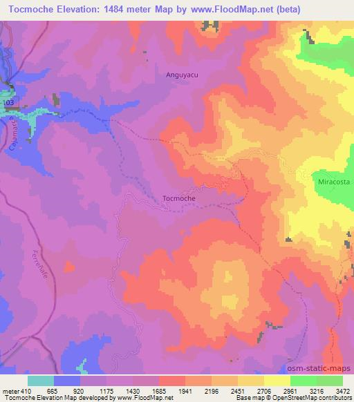 Tocmoche,Peru Elevation Map