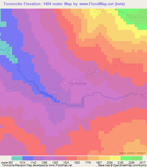 Tocmoche,Peru Elevation Map