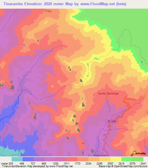 Tinarumbe,Peru Elevation Map