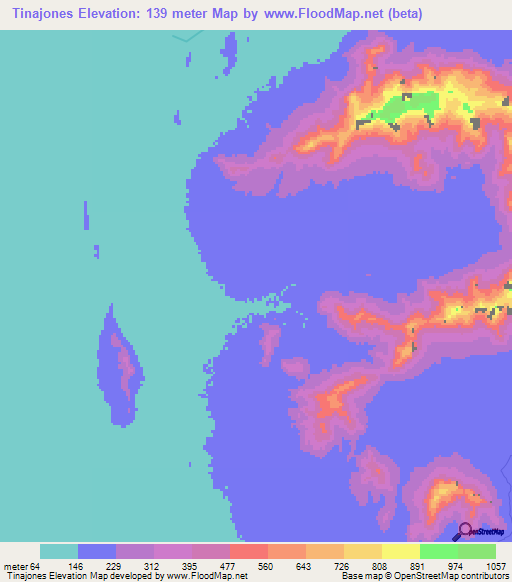Tinajones,Peru Elevation Map