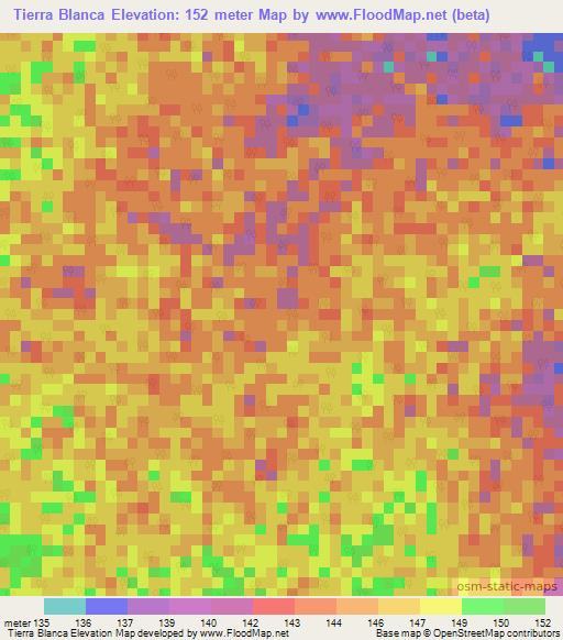 Tierra Blanca,Peru Elevation Map