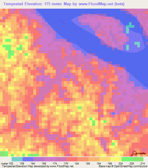 Tempestad,Peru Elevation Map