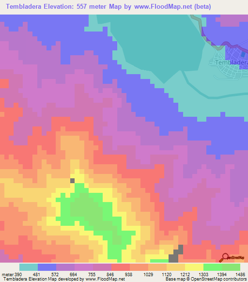 Tembladera,Peru Elevation Map