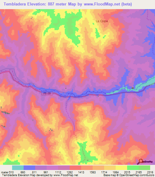 Tembladera,Peru Elevation Map