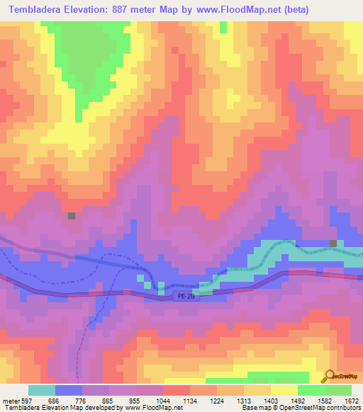 Tembladera,Peru Elevation Map