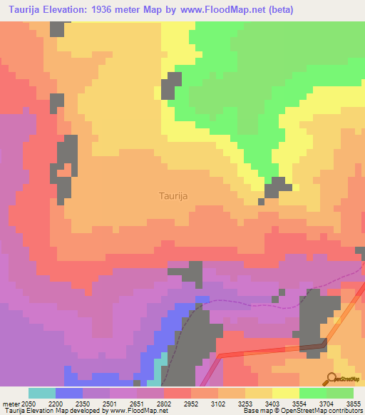 Taurija,Peru Elevation Map
