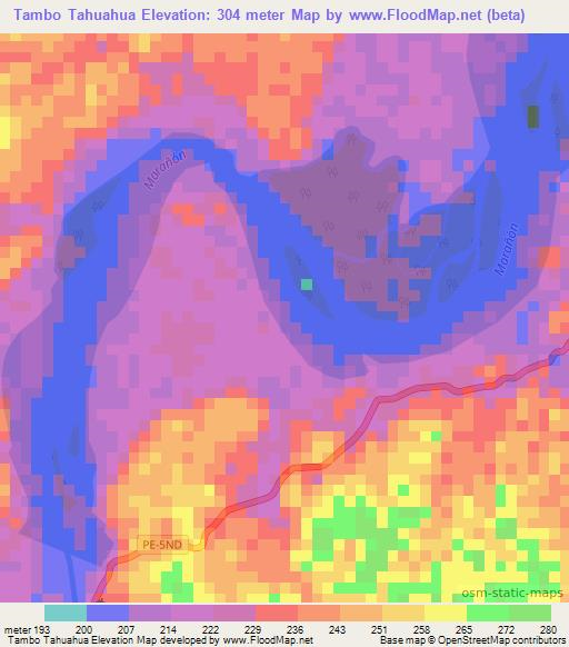 Tambo Tahuahua,Peru Elevation Map